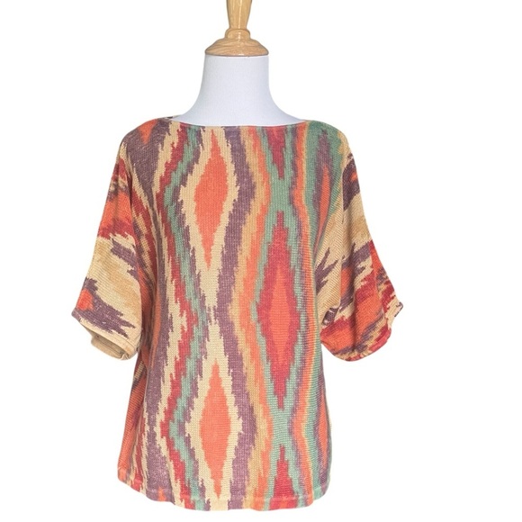 Lauren Ralph Lauren Southwestern Aztec Dolan Sleeve Sweeater - Picture 1 of 7